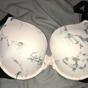 PINK Victoria's Secret Black and White Marble Bra Intimates